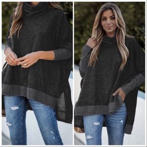 NEW‼️Black Turtleneck Bat Sleeve Tunic - sweater